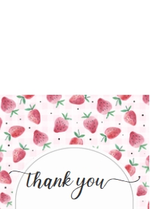 BS06 -  Berry Sweet strawberry thank you card: BS06 - Strawberry Baby Shower Set