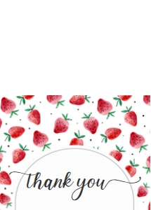 BS07 -  Berry Sweet strawberry thank you card: BS07 - Strawberry Baby Shower Set