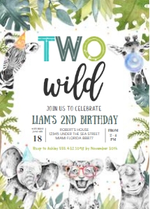S102 - Safari birthday invitation: S102 - Safari birthday invitation