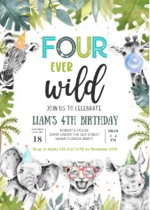 S104 - Safari birthday invitation: S104 - Safari birthday invitation