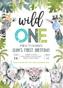 S101 - Safari birthday invitation: S101 - Safari birthday invitation