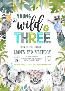 S103 - Safari birthday invitation: S103 - Safari birthday invitation