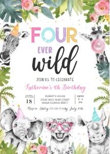 S204 - Safari birthday invitation: S204 - Safari birthday invitation