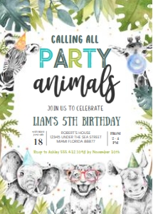S105 - Safari birthday invitation: S105 - Safari Birthday Package