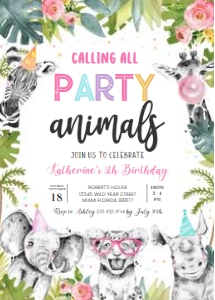 S205 - Safari birthday invitation: S205 - Safari birthday invitation