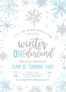 W001 - Winter onederland invitation: W001 - Winter onederland invitation
