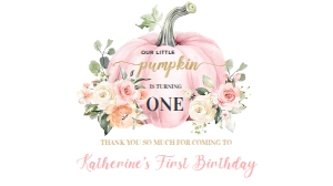 PB102 - Pumpkin birthday box label: PB102 - Pumpkin birthday box label