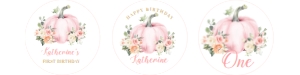 PB102 - Pumpkin birthday cupcake topper: PB102 - Pumpkin birthday cupcake topper