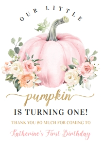 PB102 - Pumpkin birthday juice label: PB102 - Pumpkin birthday juice label