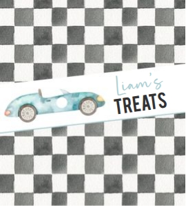 R202 - Race car rice treat label: R202 - Race car rice treat label