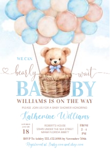 T201 - Teddy bear invitation: T201 - Teddy bear invitation