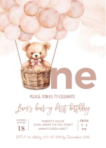T404 - Teddy bear invitation: T404 - Teddy bear invitation
