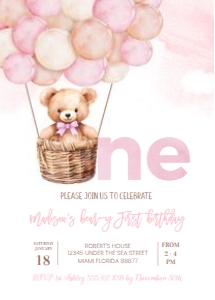 T304 - Teddy bear invitation: T304 - Teddy bear invitation