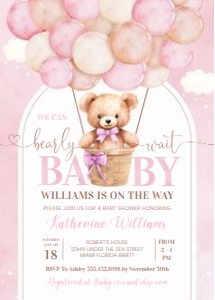 T302 - Teddy bear invitation: T302 - Teddy bear invitation