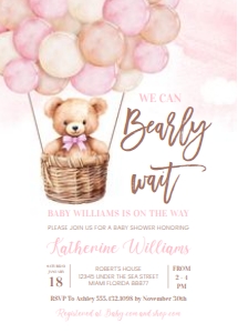 T303 - Teddy bear invitation: T303 - Teddy bear invitation