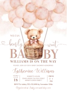 T401 - Teddy bear invitation: T401 - Teddy bear invitation