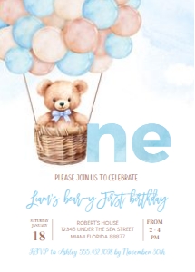 T204 - Teddy bear invitation: T204 - Teddy bear invitation