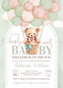 T502 - Teddy bear invitation: T502 - Teddy bear invitation