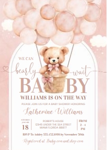T402 - Teddy bear invitation: T402 - Teddy bear invitation