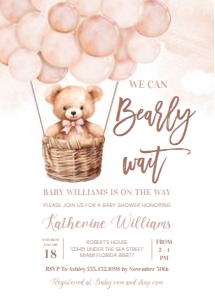 T403 - Teddy bear invitation: T403 - Teddy bear invitation