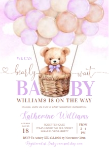 T601 - Teddy bear invitation: T601 - Teddy bear invitation