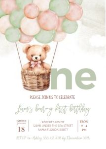 T504 - Teddy bear invitation: T504 - Teddy bear invitation