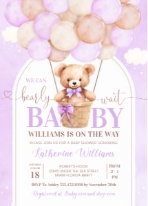 T602 - Teddy bear invitation: T602 - Teddy bear invitation