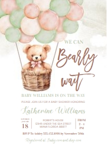 T503 - Teddy bear invitation: T503 - Teddy bear invitation