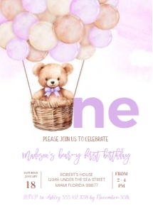 T604 - Teddy bear invitation: T604 - Teddy bear invitation