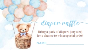 T201 - Teddy bear diaper raffle: T203 - Teddy Bear Baby Shower Set