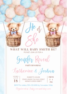 T702 - Teddy bear invitation: T702 - Teddy bear invitation