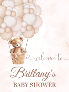 T103 - Teddy bear welcome sign 18x24: T103 - Baby Shower Welcome Sign