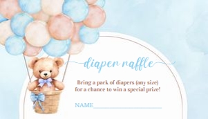 T202 - Teddy bear diaper raffle: T202 - Teddy Bear Baby Shower Set