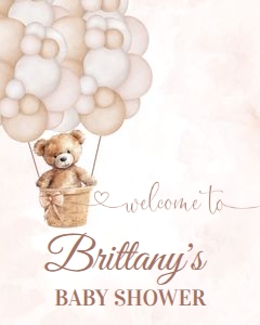 T103 - Teddy bear welcome sign 16x20: T103 - Baby Shower Welcome Sign