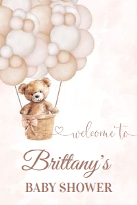 T103 - Teddy bear welcome sign 24x36: T103 - Baby Shower Welcome Sign