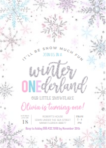 W004 - Winter onederland invitation: W004 - Winter onederland invitation