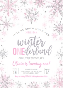 W002 - Winter onederland invitation: W002 - Winter onederland invitation