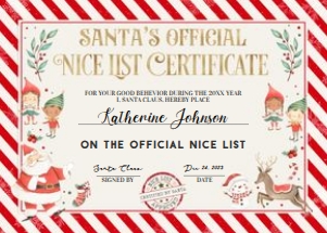 SL103 -  Santa's official nice list certificate: SL103 -  Santa's official nice list certificate