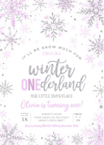 W003 - Winter onederland invitation: W003 - Winter onederland invitation