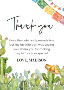 FT101 - Fiesta thank you card: FT101 - Fiesta thank you card