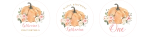 PB103 - Pumpkin birthday cupcake topper: PB103 - Pumpkin birthday cupcake topper