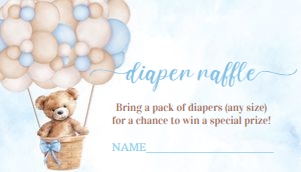 T101 - Teddy bear diaper raffle: T101 - Bear Baby Shower Set