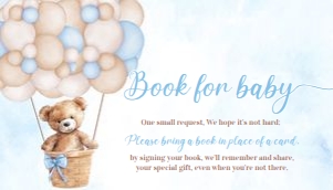 T101 - Teddy bear book for baby: T101 - Bear Baby Shower Set