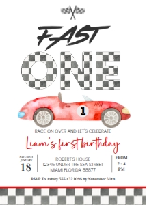 R303 - Race car invitation: R303 - Race car invitation