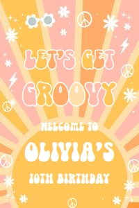 G116 - Groovy welcome sign 24x36: G116 - Groovy Welcome Sign (16 X 20", 18 X 24", and 24 X 36")