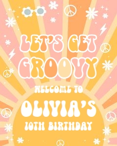G116 - Groovy welcome sign 16x20: G116 - Groovy Welcome Sign (16 X 20", 18 X 24", and 24 X 36")