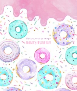 D001 - Donut candy bar wrapper: D001 - Party Favor Package