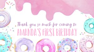 D001 - Donut box label: D001 - Birthday Package