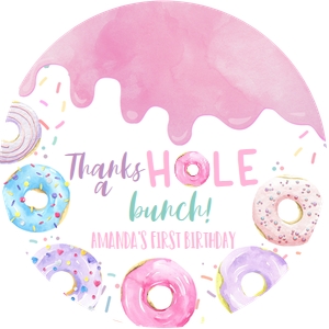 D001 - Donut favor tag round: D001 - Birthday Package