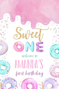 D001 - Donut welcome sign 24x36: D001 - Welcome Sign (16 X 20", 18 X 24", and 24 X 36")